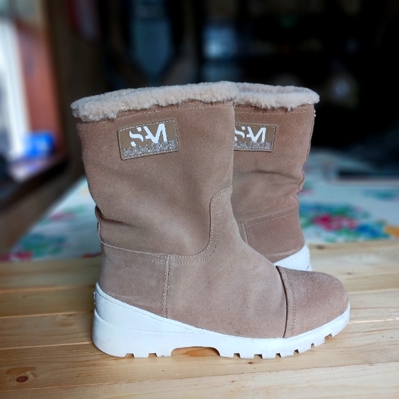 Sam Edelman Shoes - Sam Edelman Kaylie Leather Faux Fur Chunky Sole Boots